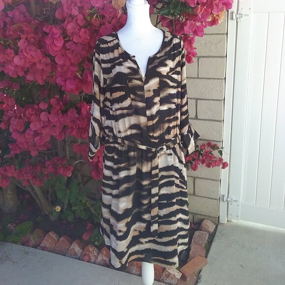Mossimo Dress Women's Size XXL Brown Black Beige Animal Print Mini - Picture 1 of 6
